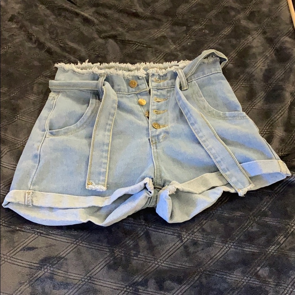 Light denim shorts